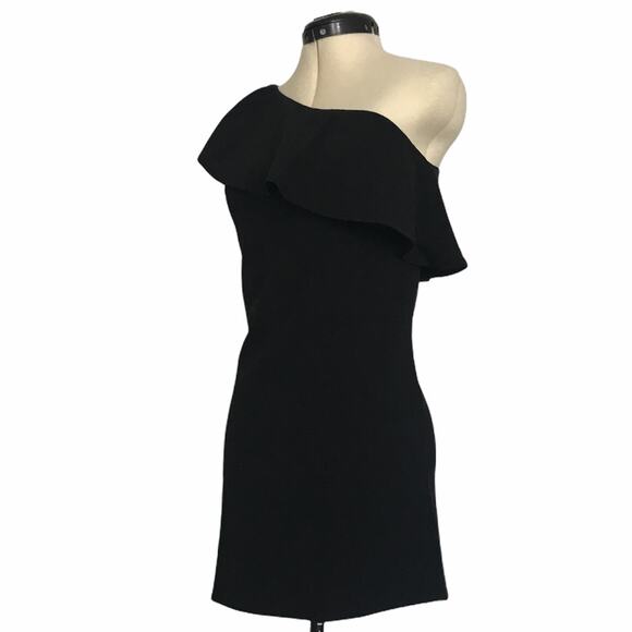 French Connection One Shoulder Mini Dress Black Size 0 - Picture 1 of 12